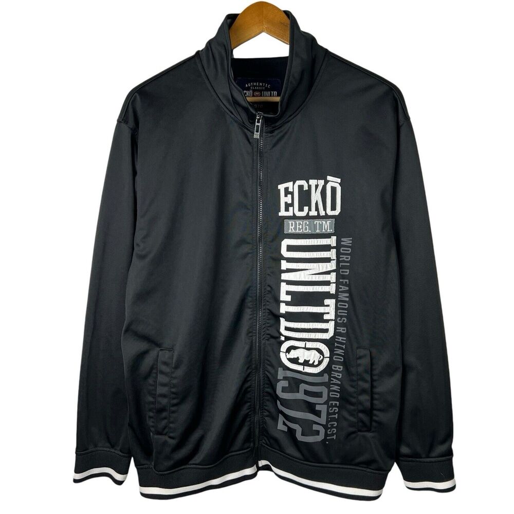 VTG Y2K Ecko Untld Jacket Mens XL Track Zip Hip Hop Spellout Logo Streetwear